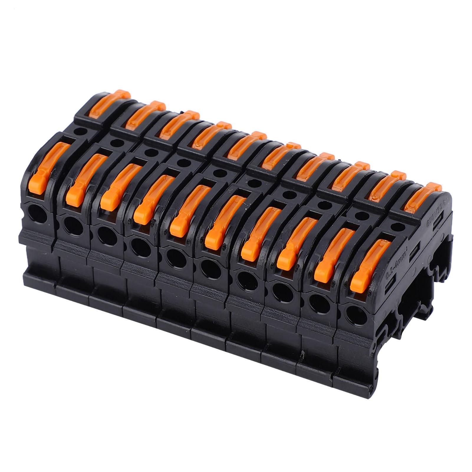 10pcs -211 Rail Type Wire Connector 0.2-4mm Press Fast Wiring Terminal Block(Black )
10pcs -211 Rail Type Wire Connector 0.2-4mm Press Fast Wiring Terminal Block(Black )