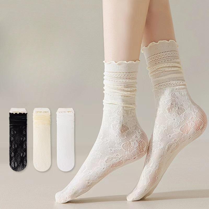 Women s Summer Thin Lace Wooden Ear Edge Breathable Mesh Hollow Tube Stack Socks 1 pair чёрный
Women s Summer Thin Lace Wooden Ear Edge Breathable Mesh Hollow Tube Stack Socks 1 pair чёрный