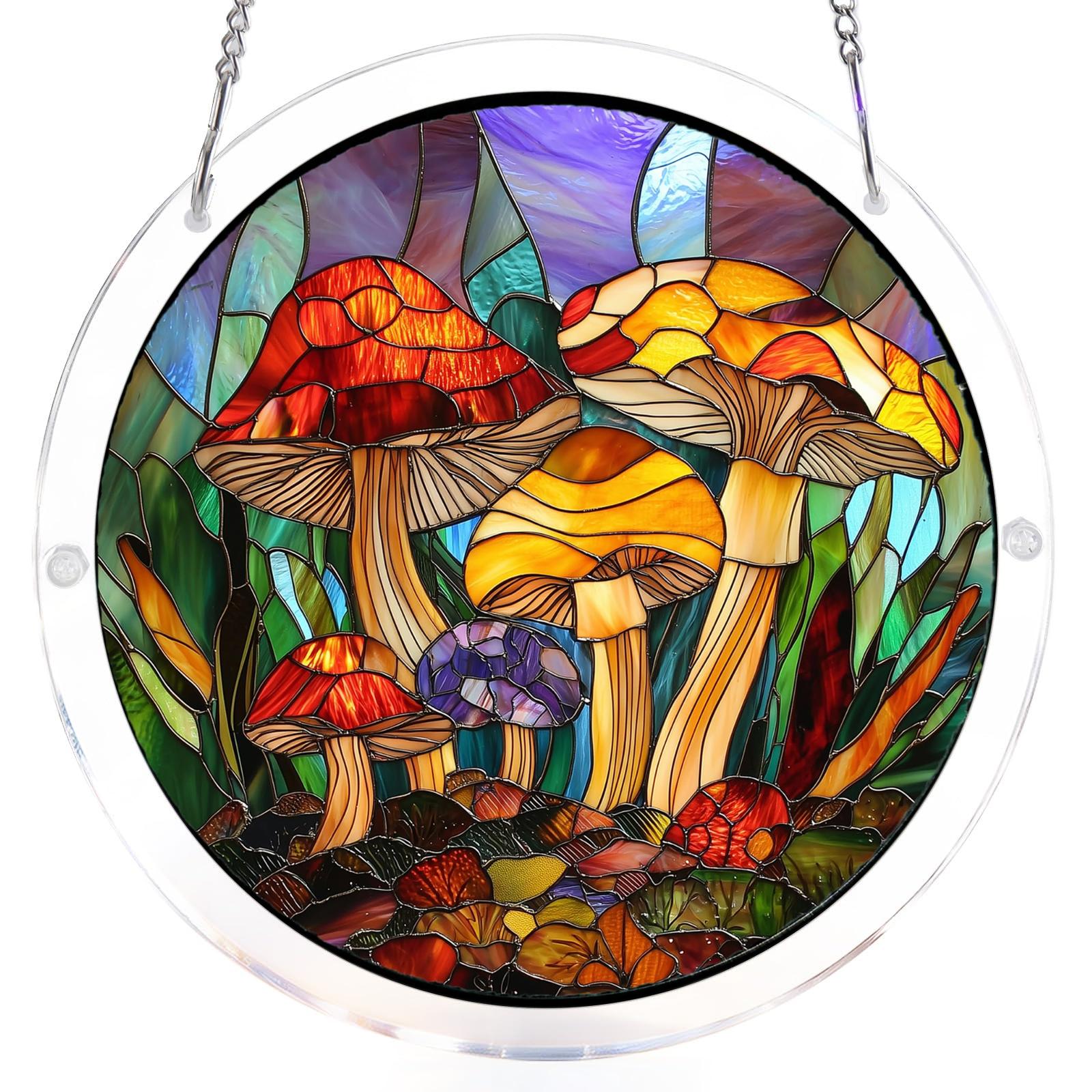 Round Stained Glass Panel with Rabbit and Floral Design for Window Hanging Home Decoration Art Piece One Size
Round Stained Glass Panel with Rabbit and Floral Design for Window Hanging Home Decoration Art Piece One Size