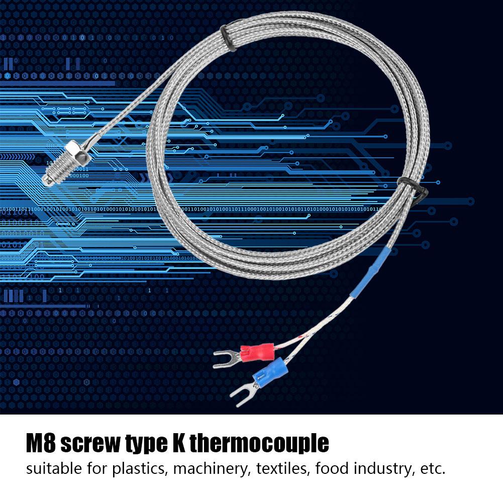 M8 Screw Thread Type K Thermocouple Temperature Sensor Wire 0 400 celsius (2 m)
M8 Screw Thread Type K Thermocouple Temperature Sensor Wire 0 400 celsius (2 m)