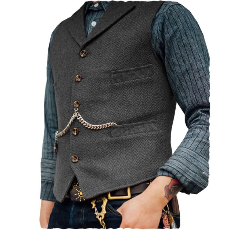 Мужской осенний деловой приталенный однобортный жилет однотонный с лацканами банкетный жилет XS серый
Мужской осенний деловой приталенный однобортный жилет однотонный с лацканами банкетный жилет XS серый