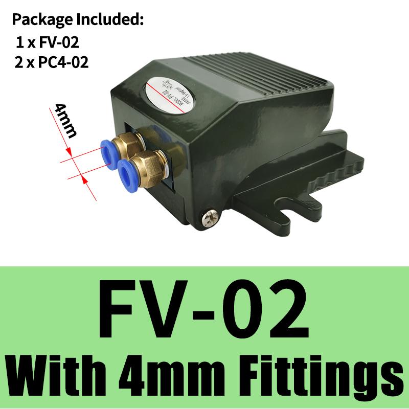 FV-02 Aluminum Alloy 1/4 BSP Threaded Air Pneumatic Pedal Valve Foot Switch 2 Way 2 Position With 4mm Fittings
FV-02 Aluminum Alloy 1/4 BSP Threaded Air Pneumatic Pedal Valve Foot Switch 2 Way 2 Position With 4mm Fittings