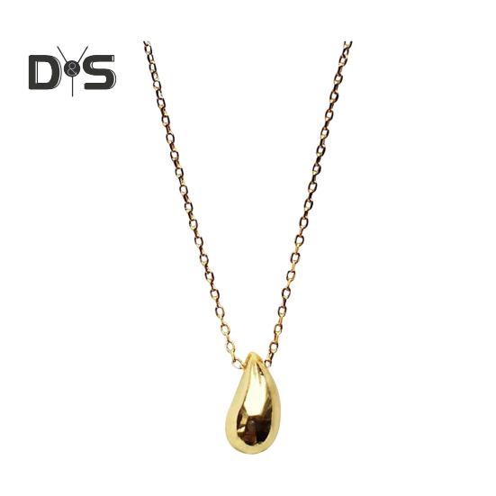 Женское ожерелье с подвеской в виде капли воды, полированная титановая сталь, чистый цвет, цепочка на шею, ежедневное ожерелье на ключицу, женское украшение на шею золотистый