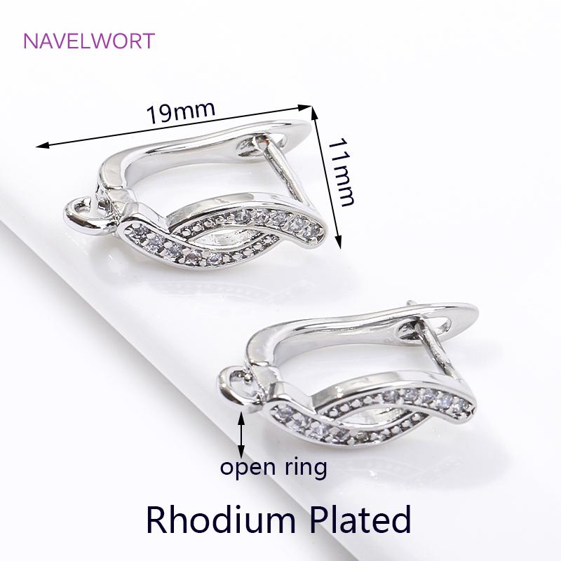 18K Gold Plated Brass Inlay Zircon Earwires Earring Hooks Clasps Fastener For DIY Women Earring Making Accessories Wholesale 2 pieces
18K Gold Plated Brass Inlay Zircon Earwires Earring Hooks Clasps Fastener For DIY Women Earring Making Accessories Wholesale 2 pieces