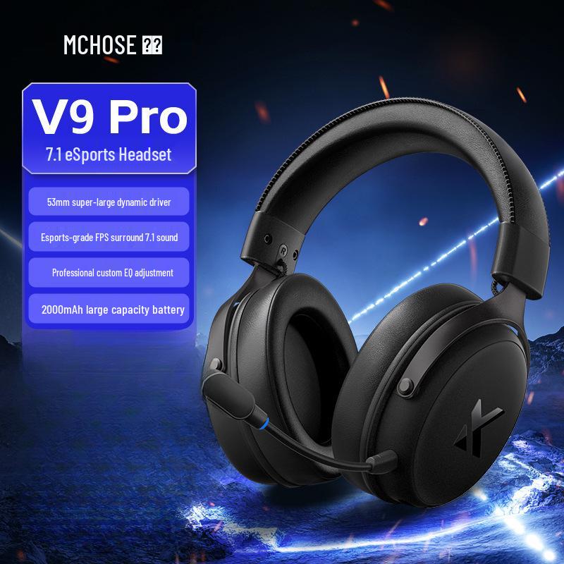 MCHOSEV9 Pro Gaming Headset: Over-Ear, Bluetooth, Three-Modes, Wireless with Mic, Computer Compatible, Delta Support.
MCHOSEV9 Pro Gaming Headset: Over-Ear, Bluetooth, Three-Modes, Wireless with Mic, Computer Compatible, Delta Support.