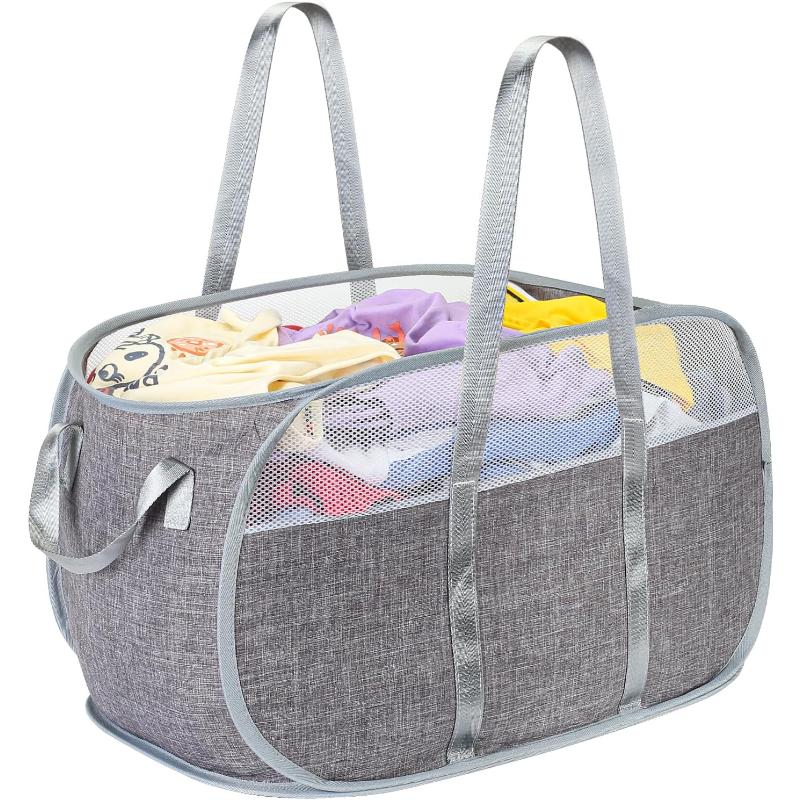 Folding Laundry Basket with Handle Clothes Toy Storage Basket Hollow Mesh Breathable Household Laundry Hamper Home Organizer сірий
Folding Laundry Basket with Handle Clothes Toy Storage Basket Hollow Mesh Breathable Household Laundry Hamper Home Organizer сірий