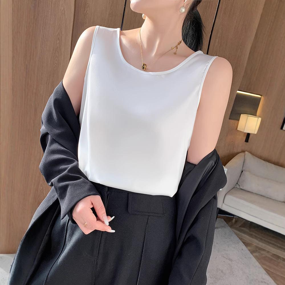 Satin Silk Sleeveless Camisole Vest with Spaghetti Straps for Women XXL: 135-150 Jin чёрный
Satin Silk Sleeveless Camisole Vest with Spaghetti Straps for Women XXL: 135-150 Jin чёрный