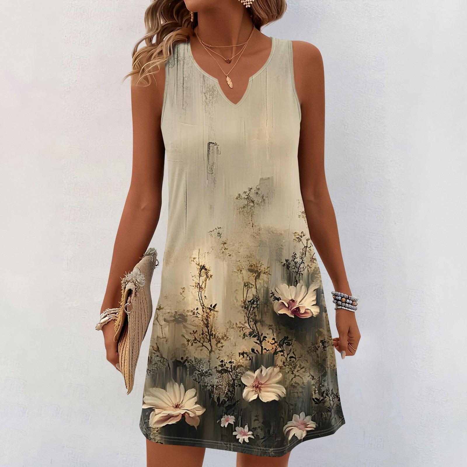 Женские летние платья с V-образным вырезом и принтом без рукавов Сарафан Повседневное платье S
Женские летние платья с V-образным вырезом и принтом без рукавов Сарафан Повседневное платье S
