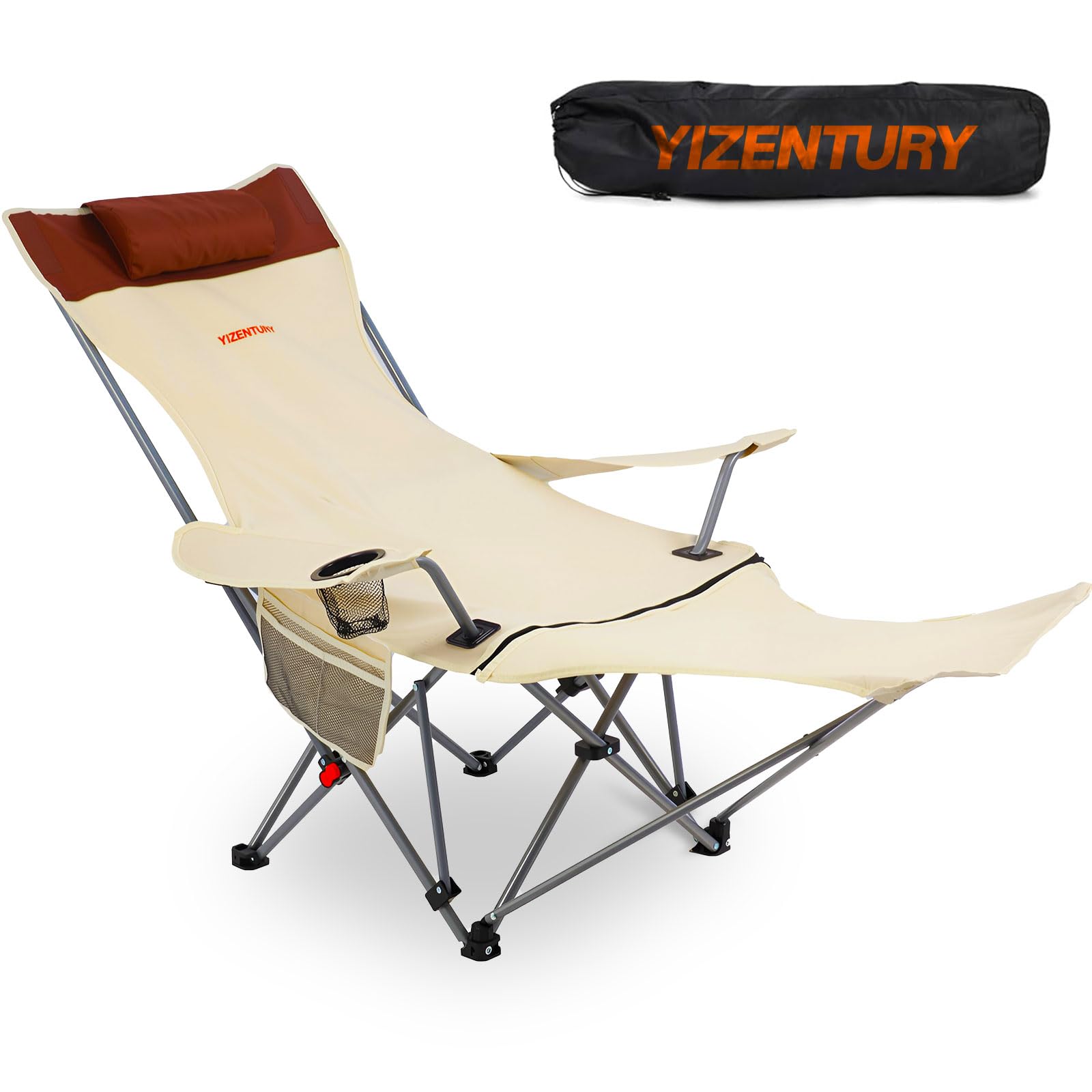 YIZENTURY Reclining Camp Chair with Footrest, Folding Lounge Chair, Load Capacity 204kg, Backrest Adjustable 150°, Camping Chair with Pillow
YIZENTURY Reclining Camp Chair with Footrest, Folding Lounge Chair, Load Capacity 204kg, Backrest Adjustable 150°, Camping Chair with Pillow