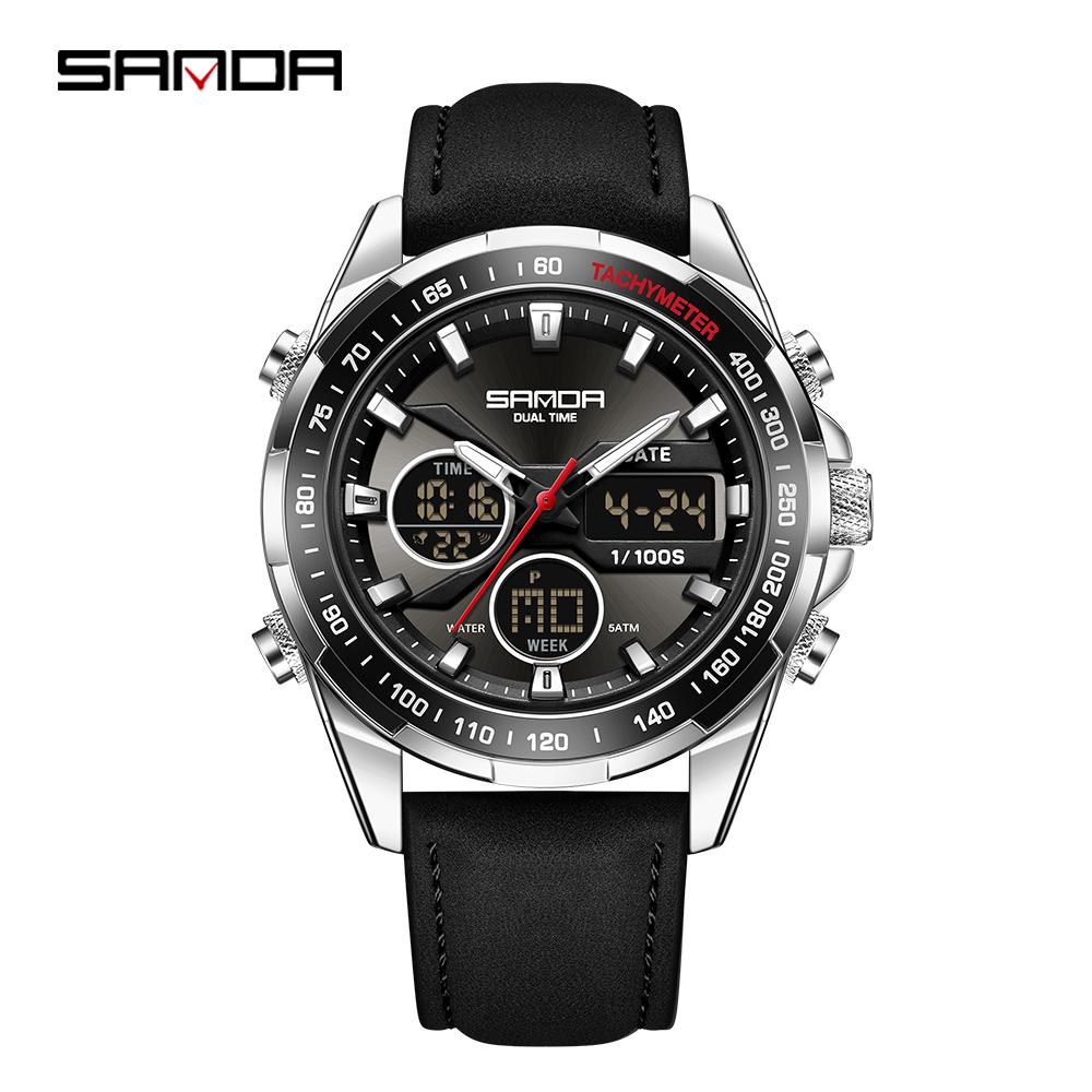 SANDA Luxury Chronograph Men Watch Top Brand Sport Waterproof Fashion Business Military Wristwatch Relogio Masculino срібний
SANDA Luxury Chronograph Men Watch Top Brand Sport Waterproof Fashion Business Military Wristwatch Relogio Masculino срібний