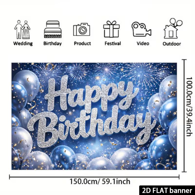 2D Glitter Silver Happy Birthday Background Banner for Party Photography 47.2x31.5inch/120*80cm
2D Glitter Silver Happy Birthday Background Banner for Party Photography 47.2x31.5inch/120*80cm