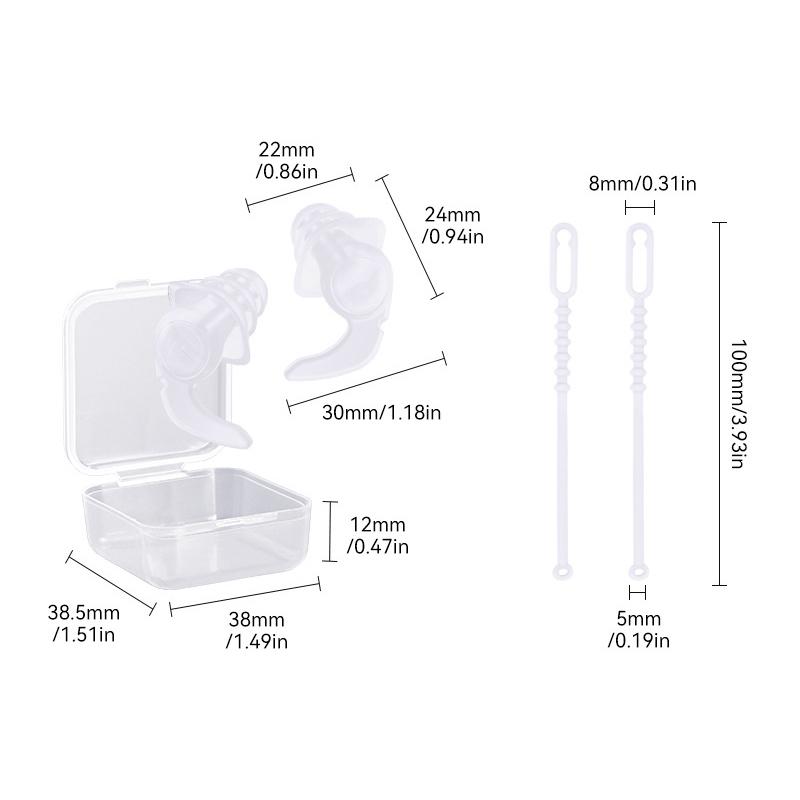 Swimming Earplugs With Rope Waterproof 3-Layer Noise Cancelling For Swim Sleep Ergonomic Design With Lanyard Tether Anti-Loss Transparent
Swimming Earplugs With Rope Waterproof 3-Layer Noise Cancelling For Swim Sleep Ergonomic Design With Lanyard Tether Anti-Loss Transparent