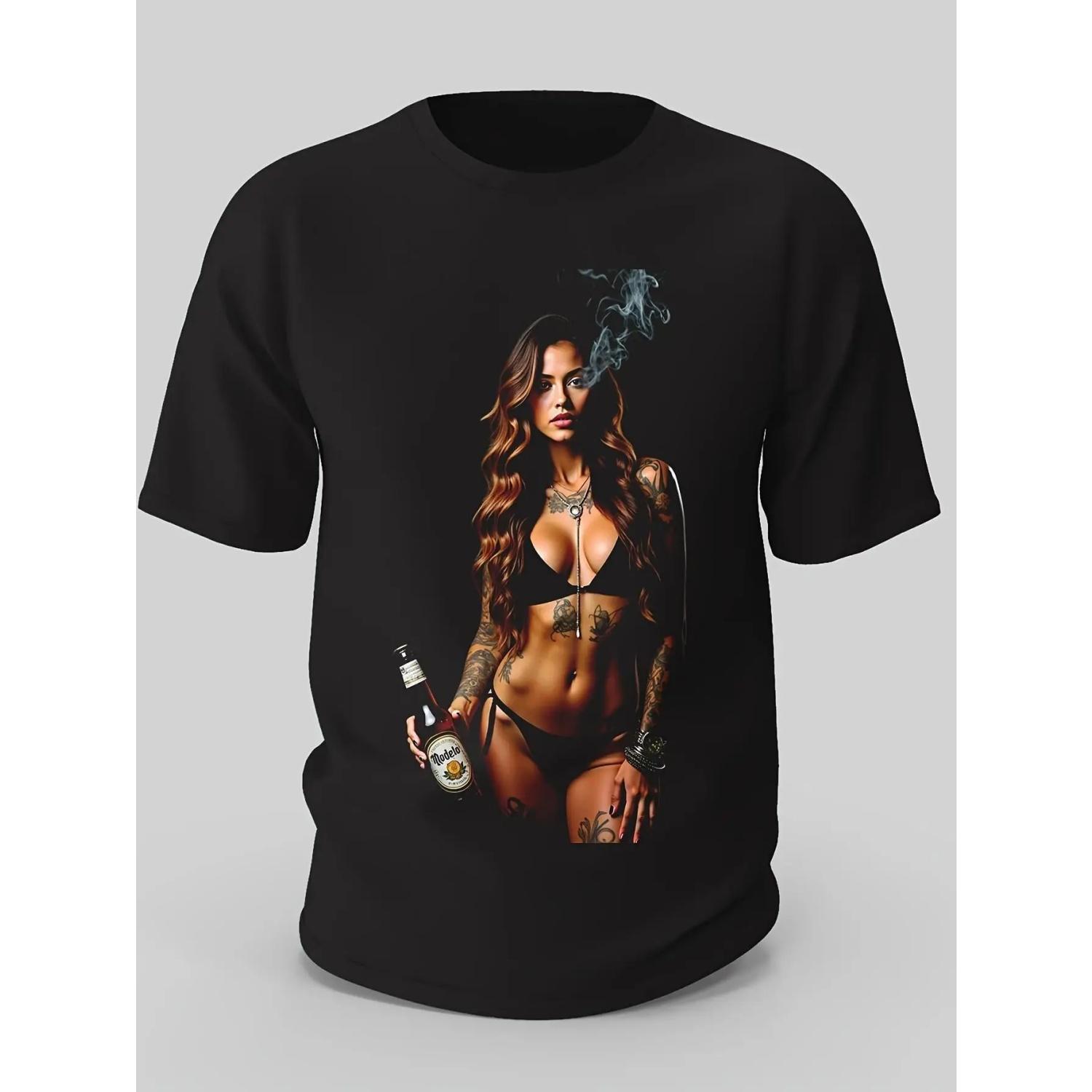 New Retro 80s and 90s Tattoo Girl Smoking and Beer Design T-shirt Avant Garde 80s and 90s Style Pattern Tshirt for Men and Women S чёрный
New Retro 80s and 90s Tattoo Girl Smoking and Beer Design T-shirt Avant Garde 80s and 90s Style Pattern Tshirt for Men and Women S чёрный