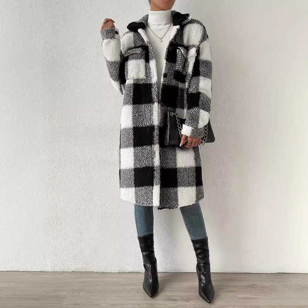 Autumn and Winter Open Button Lapel Plush Plaid Coat Loose Temperament Commuting Long Coat for Women S чёрный
Autumn and Winter Open Button Lapel Plush Plaid Coat Loose Temperament Commuting Long Coat for Women S чёрный