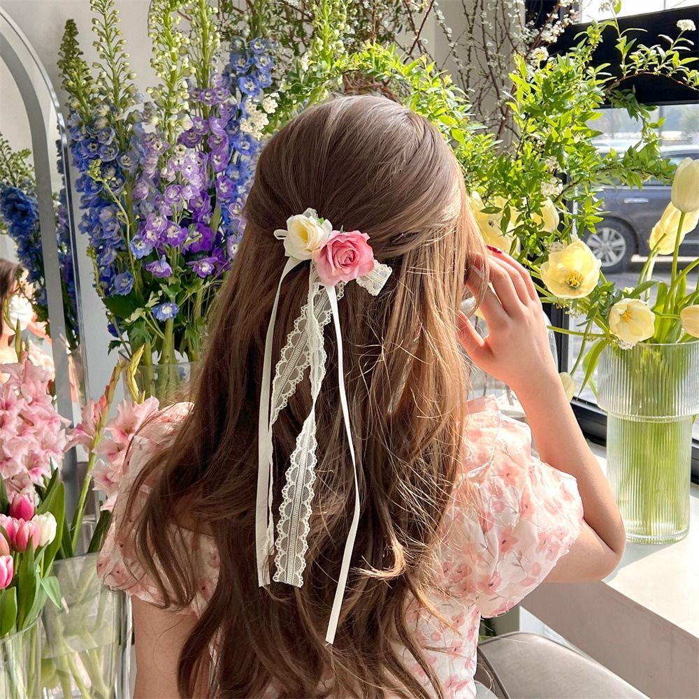 Lace Bowknot Flower Ribbon Bow Hair Clip Tassel Girls Hair Clip Mesh Rose Flower Hairpins Party синий 
Lace Bowknot Flower Ribbon Bow Hair Clip Tassel Girls Hair Clip Mesh Rose Flower Hairpins Party синий