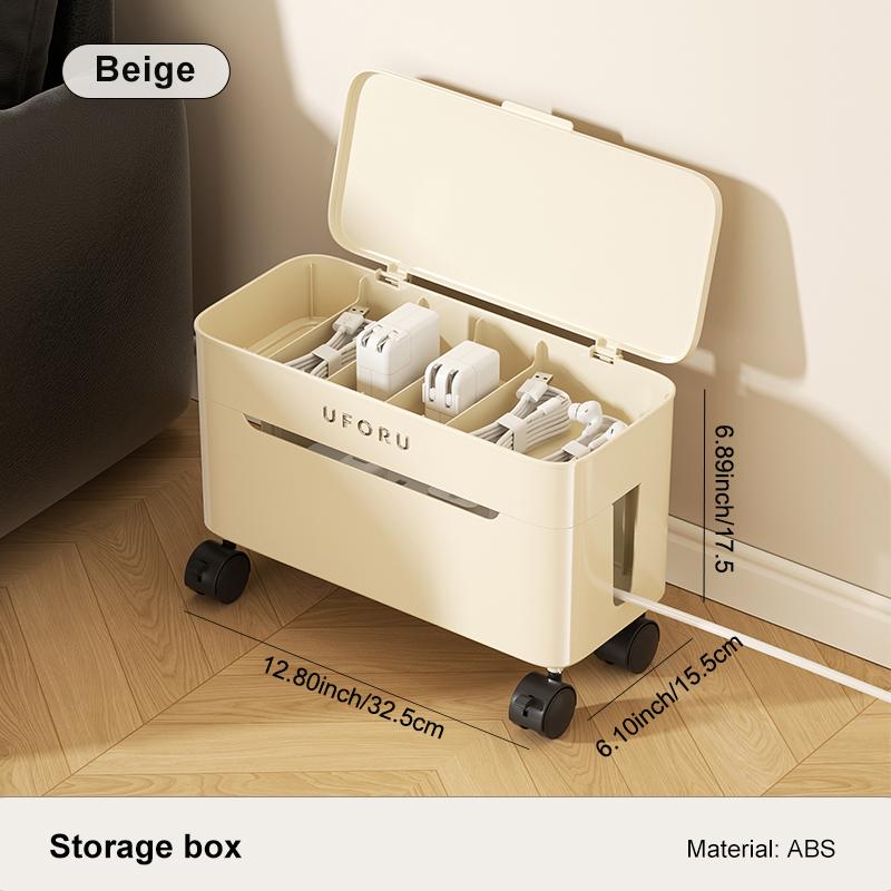 UFORU charging cable storage box desktop data cable organization box with lidcompartments and cable management box білий
UFORU charging cable storage box desktop data cable organization box with lidcompartments and cable management box білий