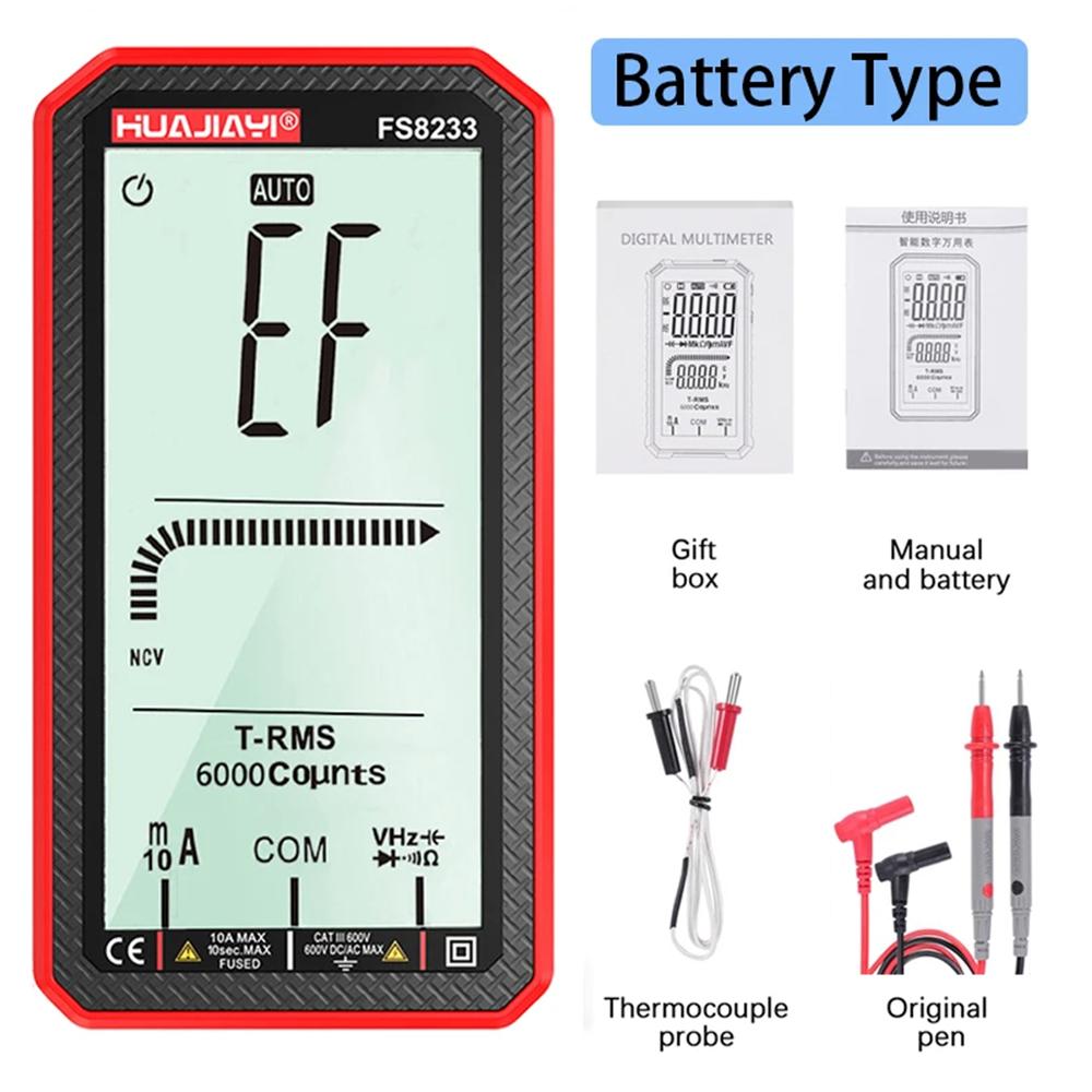 FS8233 Digital Multimeter 6000 Counts Smart Auto Range 1000V Tester Meter Ohm Hz Capacitance REL True RMS AC DC DMM Multitester червоний
FS8233 Digital Multimeter 6000 Counts Smart Auto Range 1000V Tester Meter Ohm Hz Capacitance REL True RMS AC DC DMM Multitester червоний