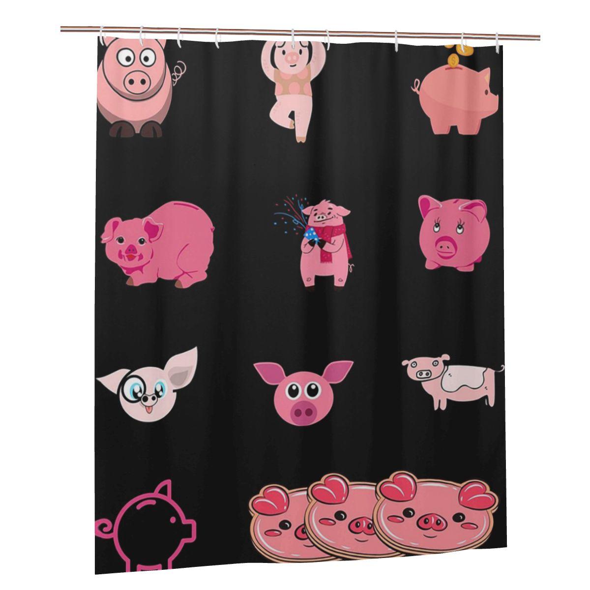 National Pig Day Sticker Pack Shower Curtain Bathroom Polyester Waterproof Bath Curtains With Hooks W60H190(CM)-1 Pcs
National Pig Day Sticker Pack Shower Curtain Bathroom Polyester Waterproof Bath Curtains With Hooks W60H190(CM)-1 Pcs