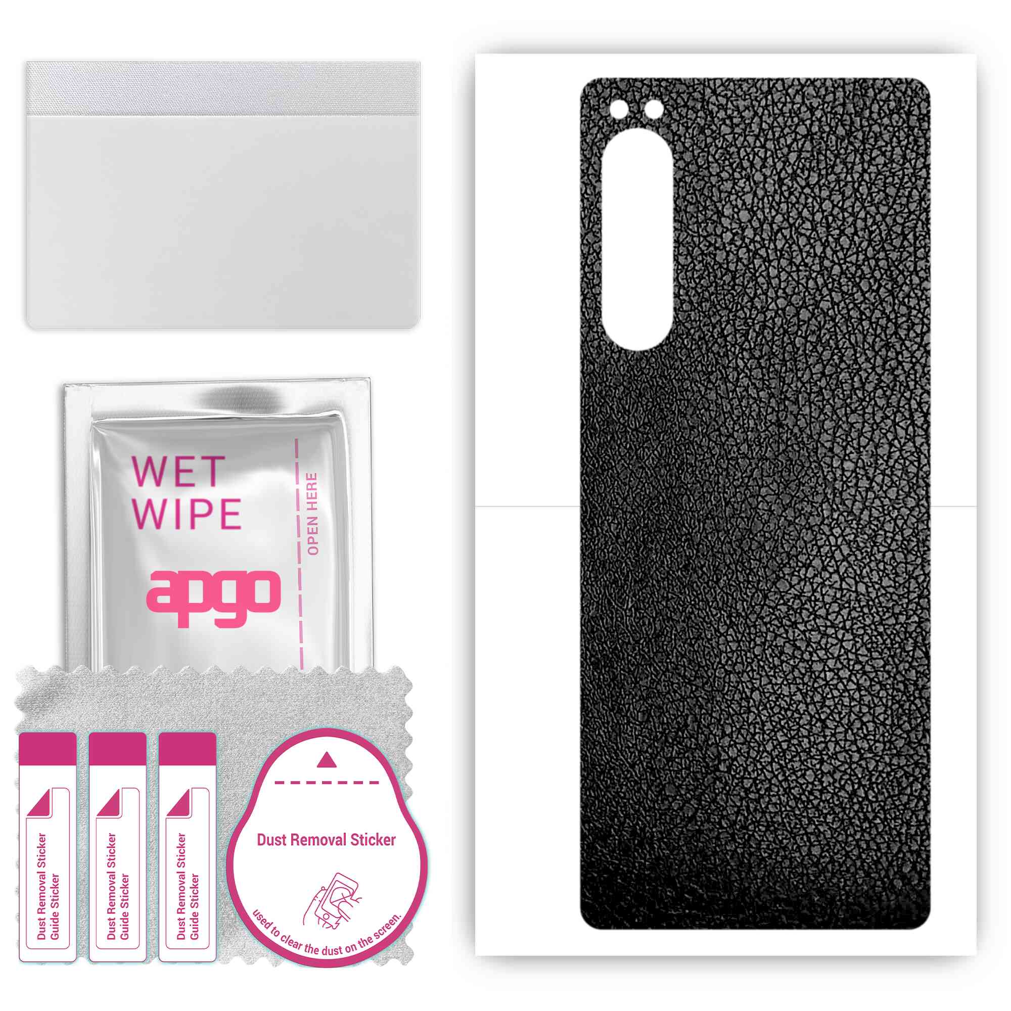 Apgo Protective Skin Sticker for the back compatible with Sony Xperia 5 IV, Wrap Film, Foil, Vinyl - Pattern Black Leather
Apgo Protective Skin Sticker for the back compatible with Sony Xperia 5 IV, Wrap Film, Foil, Vinyl - Pattern Black Leather