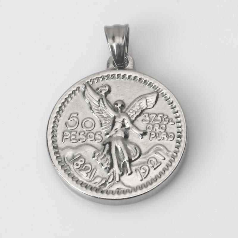 Stainless Steel Mexican Peso Charm Necklace for Men & Women - Titanium Long Sweater Pendant
Stainless Steel Mexican Peso Charm Necklace for Men & Women - Titanium Long Sweater Pendant