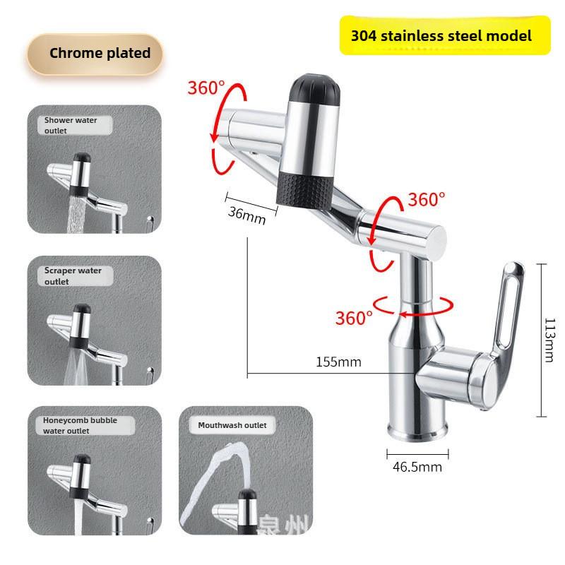 Bathroom Faucet with Lucky Cat Design, Universal Mechanical Arm Basin Faucet for Washing Hands and Face Basin Faucets срібний
Bathroom Faucet with Lucky Cat Design, Universal Mechanical Arm Basin Faucet for Washing Hands and Face Basin Faucets срібний