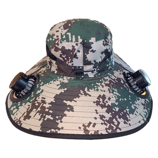Панама с 2 регулируемыми солнечными вентиляторами, легкая, дышащая, с широкими полями, шляпа с солнечным вентилятором, кепка для защиты от солнца для улицы A