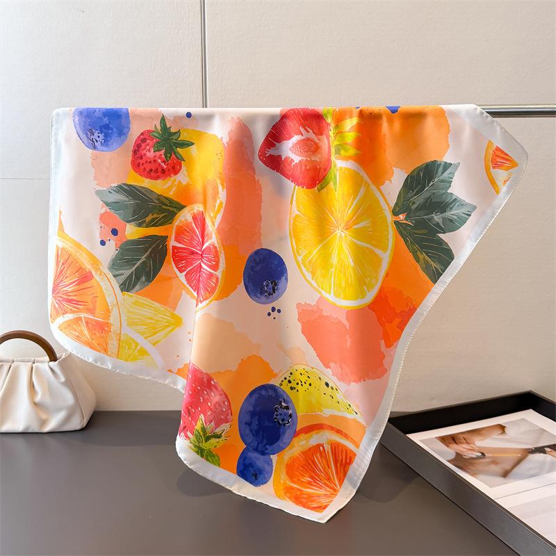 Luxury Fruits 70cm Square Scarves Women s Silk Scarf Spring and Summer Bandana Small Neckties Hairbands Foulard Shawl 70x70cm
Luxury Fruits 70cm Square Scarves Women s Silk Scarf Spring and Summer Bandana Small Neckties Hairbands Foulard Shawl 70x70cm