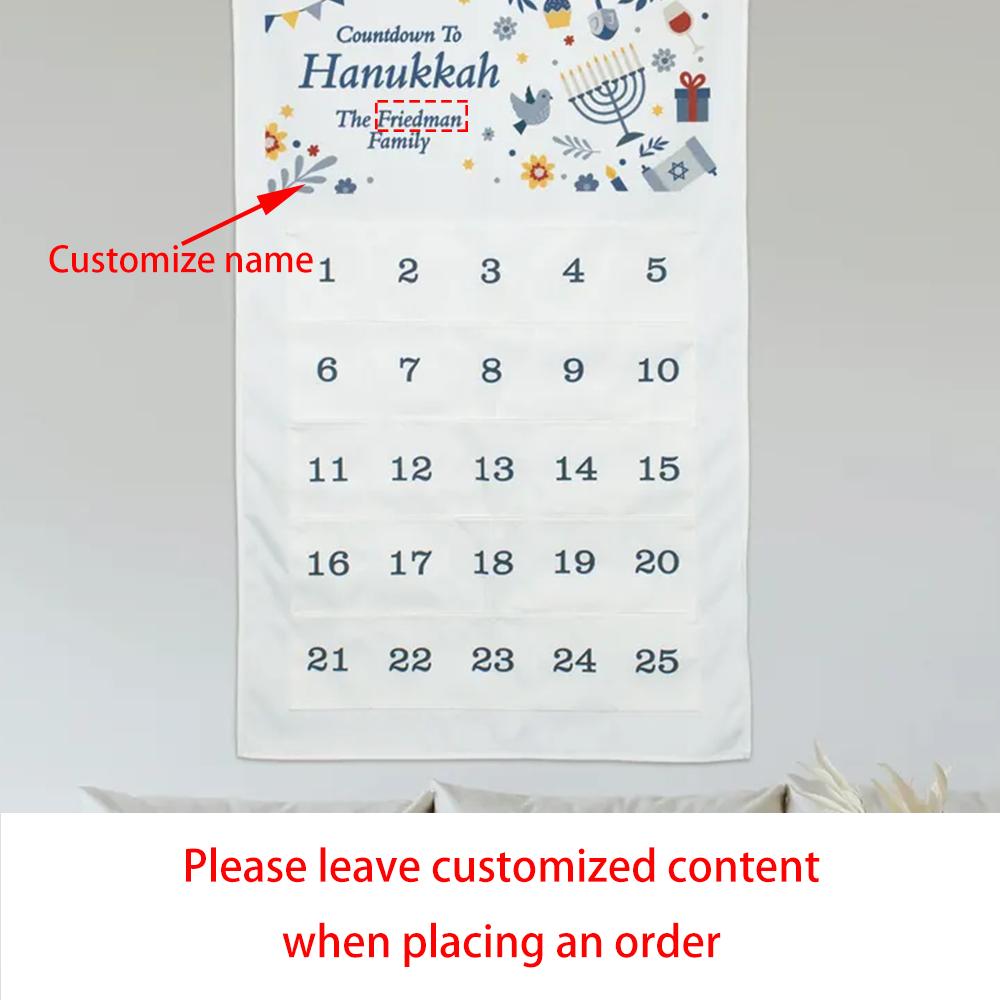 Personalised Hanukkah Countdown Advent Calendar Countdown to Hanukkah Je holiday Home Decor Kid s Calendar with Treat Pocket 1pcs 40x59cm
Personalised Hanukkah Countdown Advent Calendar Countdown to Hanukkah Je holiday Home Decor Kid s Calendar with Treat Pocket 1pcs 40x59cm
