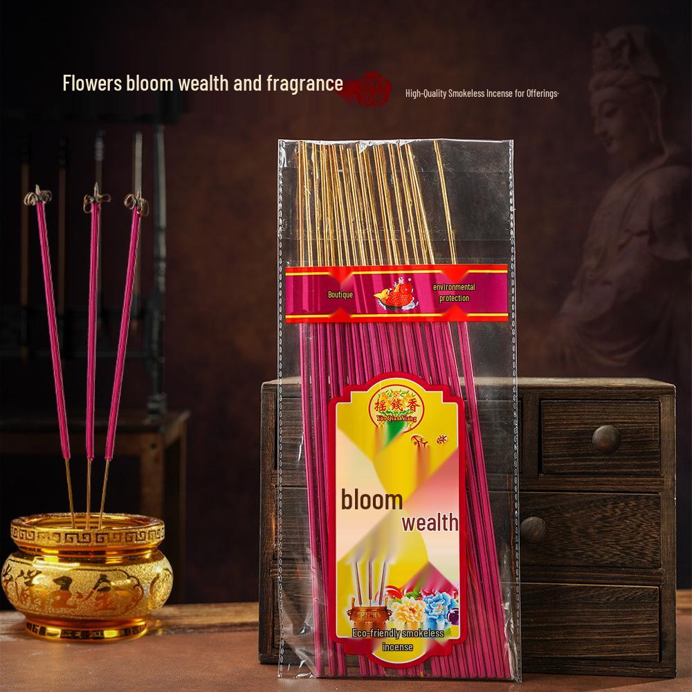 Flower Bloom Wealth Incense Set: Bamboo Stick Incense for Worship, Offerings, Sandalwood, God of Wealth, Guanyin. 18 sticks per pack - 32CM
Flower Bloom Wealth Incense Set: Bamboo Stick Incense for Worship, Offerings, Sandalwood, God of Wealth, Guanyin. 18 sticks per pack - 32CM