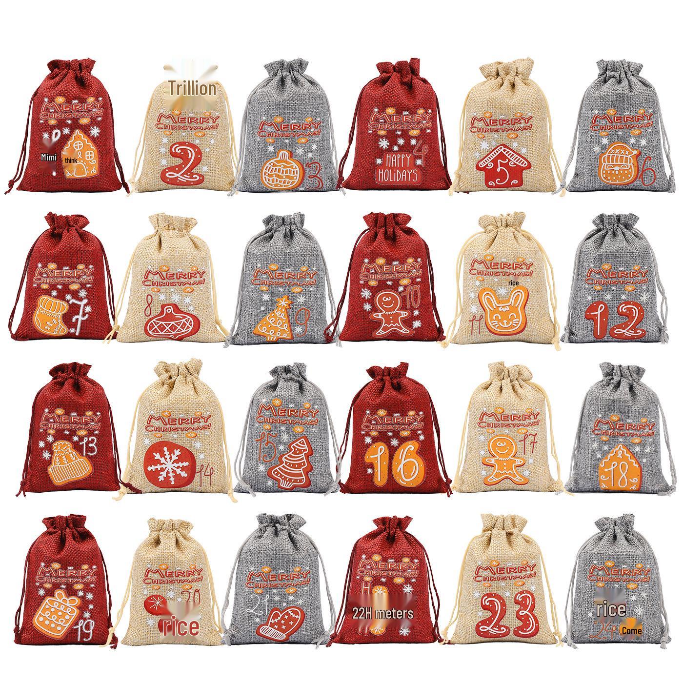 2024 Christmas Advent Calendar Burlap Gift & Candy Bags Set
2024 Christmas Advent Calendar Burlap Gift & Candy Bags Set