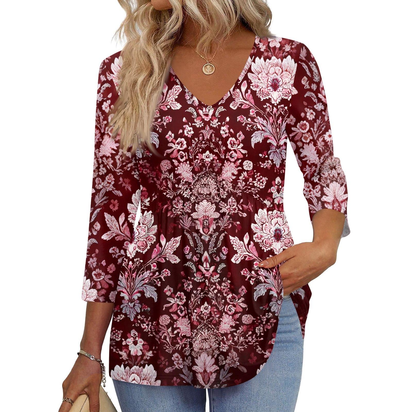 Женская футболка с принтом, рукав 3/4, модная базовая, с V-образным вырезом, обычный топ M
Женская футболка с принтом, рукав 3/4, модная базовая, с V-образным вырезом, обычный топ M