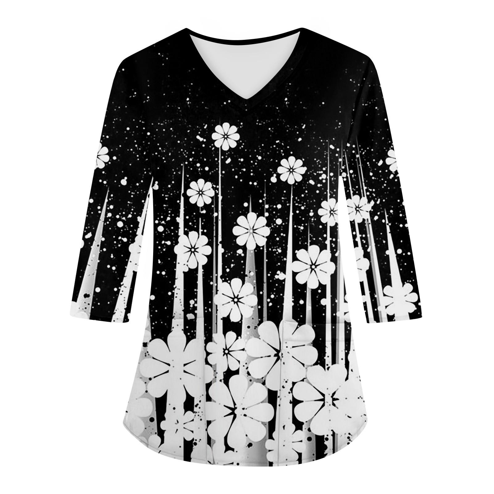 Модная женская рабочая одежда с v-образным вырезом и рукавами 3/4, свободные топы с карманами и принтом XXXL
Модная женская рабочая одежда с v-образным вырезом и рукавами 3/4, свободные топы с карманами и принтом XXXL