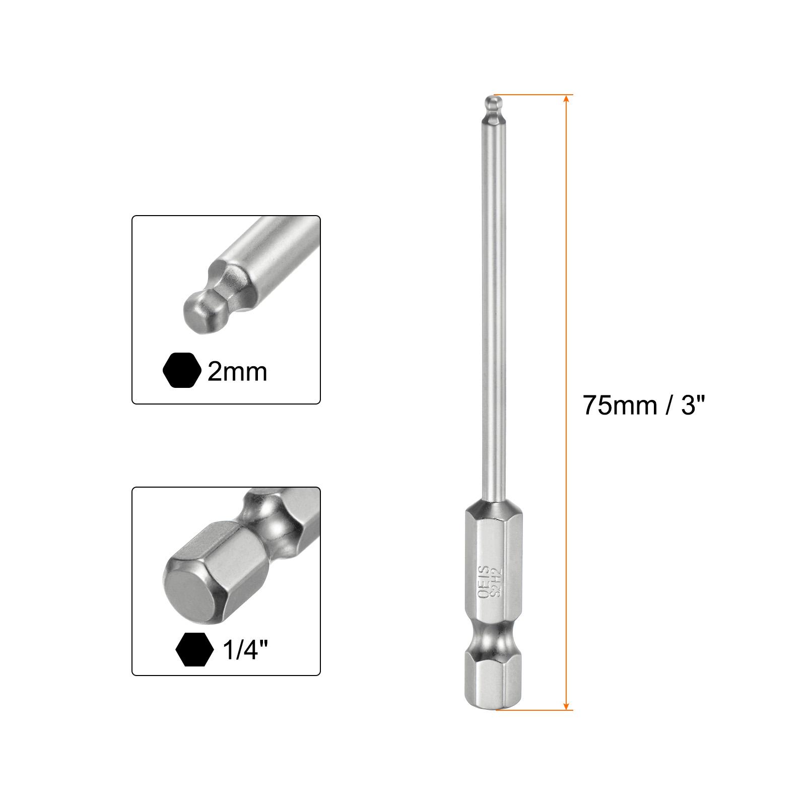 1/2/3pcs Ball End Hex Screwdriver Bit 1.5/2/2.5/3/4/5/6/8/10mm Size 1/4 Hex Shank 75mm (3 ) Long Magnetic Ball Head Bits 1pcs
1/2/3pcs Ball End Hex Screwdriver Bit 1.5/2/2.5/3/4/5/6/8/10mm Size 1/4 Hex Shank 75mm (3 ) Long Magnetic Ball Head Bits 1pcs