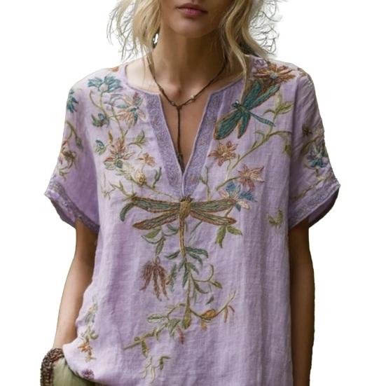 Women Shirt V-Neck Short Sleeve Loose Fit Pullover Tops 3D Printed Pattern Summer Casual Blouse Daily Wear S F
Women Shirt V-Neck Short Sleeve Loose Fit Pullover Tops 3D Printed Pattern Summer Casual Blouse Daily Wear S F
