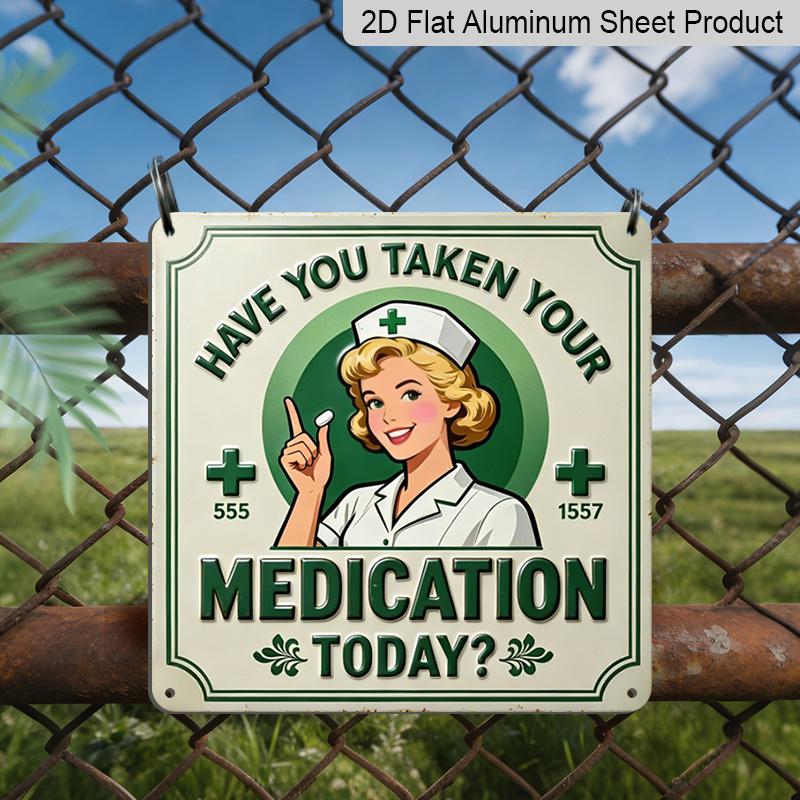 2D Flat 1pc, Vintage Metal Aluminum Decorative Sign, Have You Taken Your Medication Today, Retro Wall Art, Home Decor for Porch, Entryway, Kitchen 20*20cm
2D Flat 1pc, Vintage Metal Aluminum Decorative Sign, Have You Taken Your Medication Today, Retro Wall Art, Home Decor for Porch, Entryway, Kitchen 20*20cm