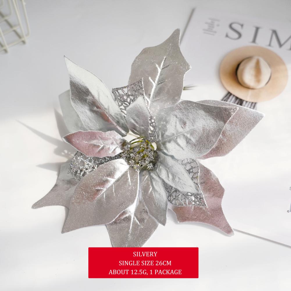 Блестящие блестки Рождественские цветы Рождественская елка Искусственные цветы Украшения Рождественская новогодняя вечеринка Цветы-имитации Украшения