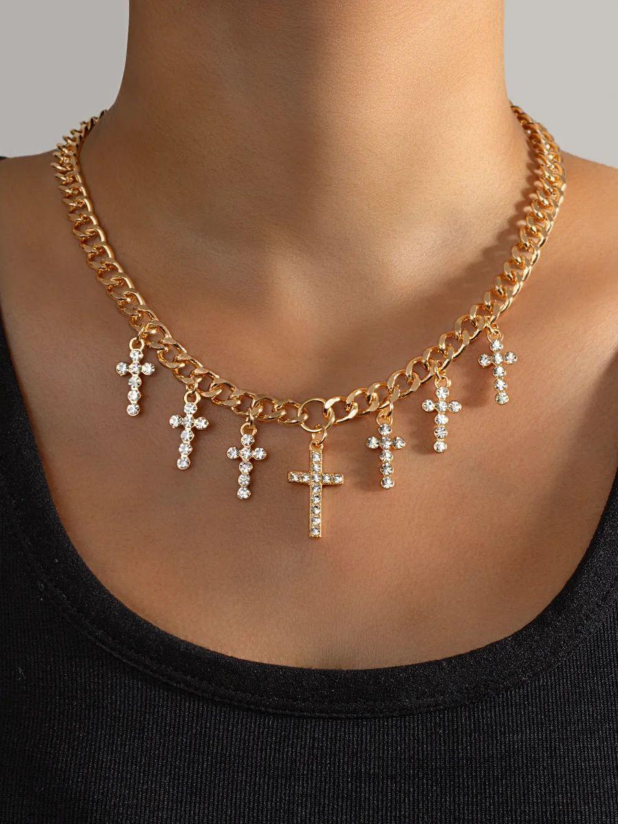 1 piece of retro ethnic style zircon cross thick chain tassel women s necklace, versatile for daily use
1 piece of retro ethnic style zircon cross thick chain tassel women s necklace, versatile for daily use