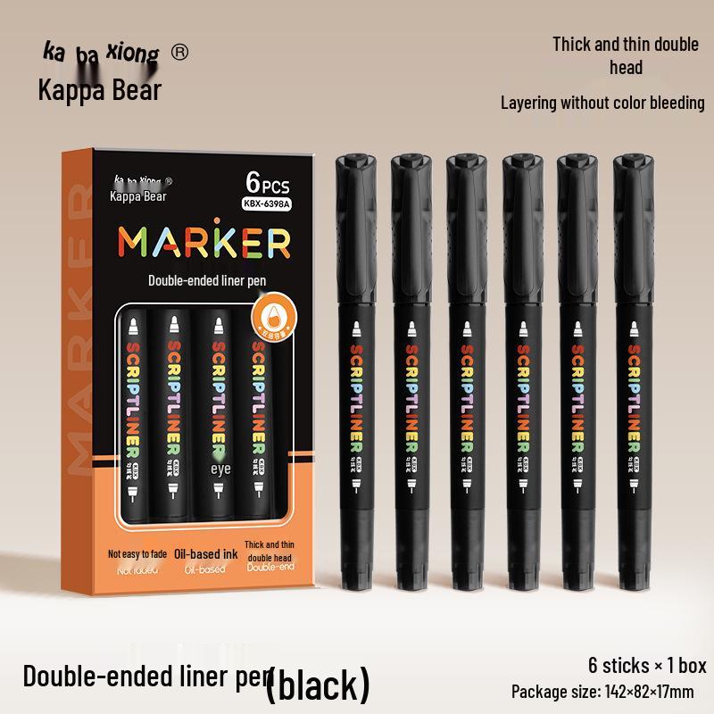 Kaba Bear Double-Ended Quick-Drying Color Marker for Students - Dual Tip for Outlining and Drawing
Kaba Bear Double-Ended Quick-Drying Color Marker for Students - Dual Tip for Outlining and Drawing