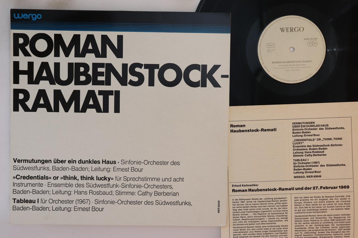LP Record ROMAN HAUBENSTOCKRAMATI Conjectures About A Dark House c WER60049 WERGO 1970 Germany Classical Used
LP Record ROMAN HAUBENSTOCKRAMATI Conjectures About A Dark House c WER60049 WERGO 1970 Germany Classical Used