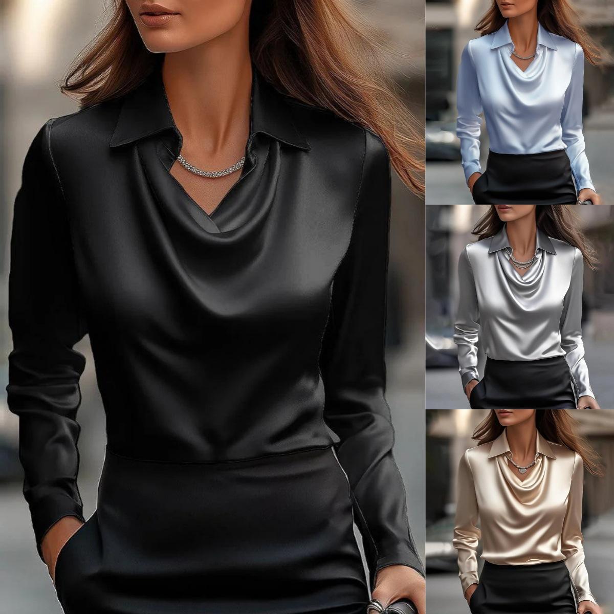 Women Long Sleeve Elegant Blouses and Shirts Solid Color Office Lady Business Work Wear Blusas Tops S
Women Long Sleeve Elegant Blouses and Shirts Solid Color Office Lady Business Work Wear Blusas Tops S