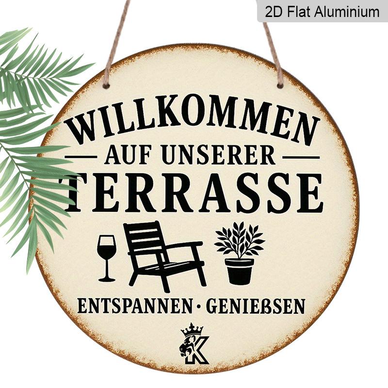 2D Flat, 1pc Aluminum Metal Sign, Welcome Patio German Quote Wall Decor for Porch or Terrace - Perfect Gift Idea in Retro Outdoor Style with Garden 7.87*7.87inch
2D Flat, 1pc Aluminum Metal Sign, Welcome Patio German Quote Wall Decor for Porch or Terrace - Perfect Gift Idea in Retro Outdoor Style with Garden 7.87*7.87inch