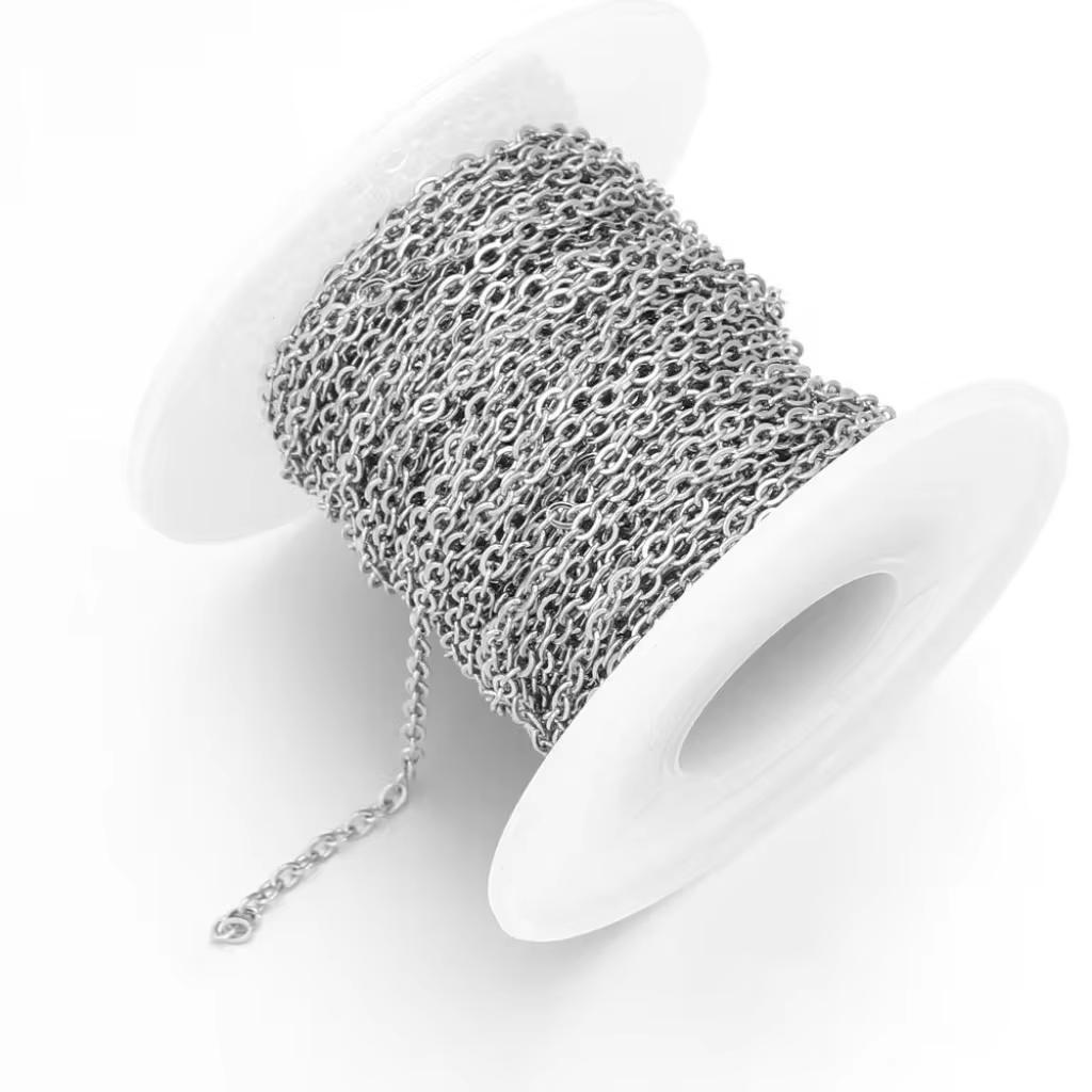 10Yards/Lot Stainless Steel Chain Flat Wire Cross Chain Link Chain For DIY Jewelry Making Necklace Bracelet Bulk Chain Supplies Width 1mm
10Yards/Lot Stainless Steel Chain Flat Wire Cross Chain Link Chain For DIY Jewelry Making Necklace Bracelet Bulk Chain Supplies Width 1mm