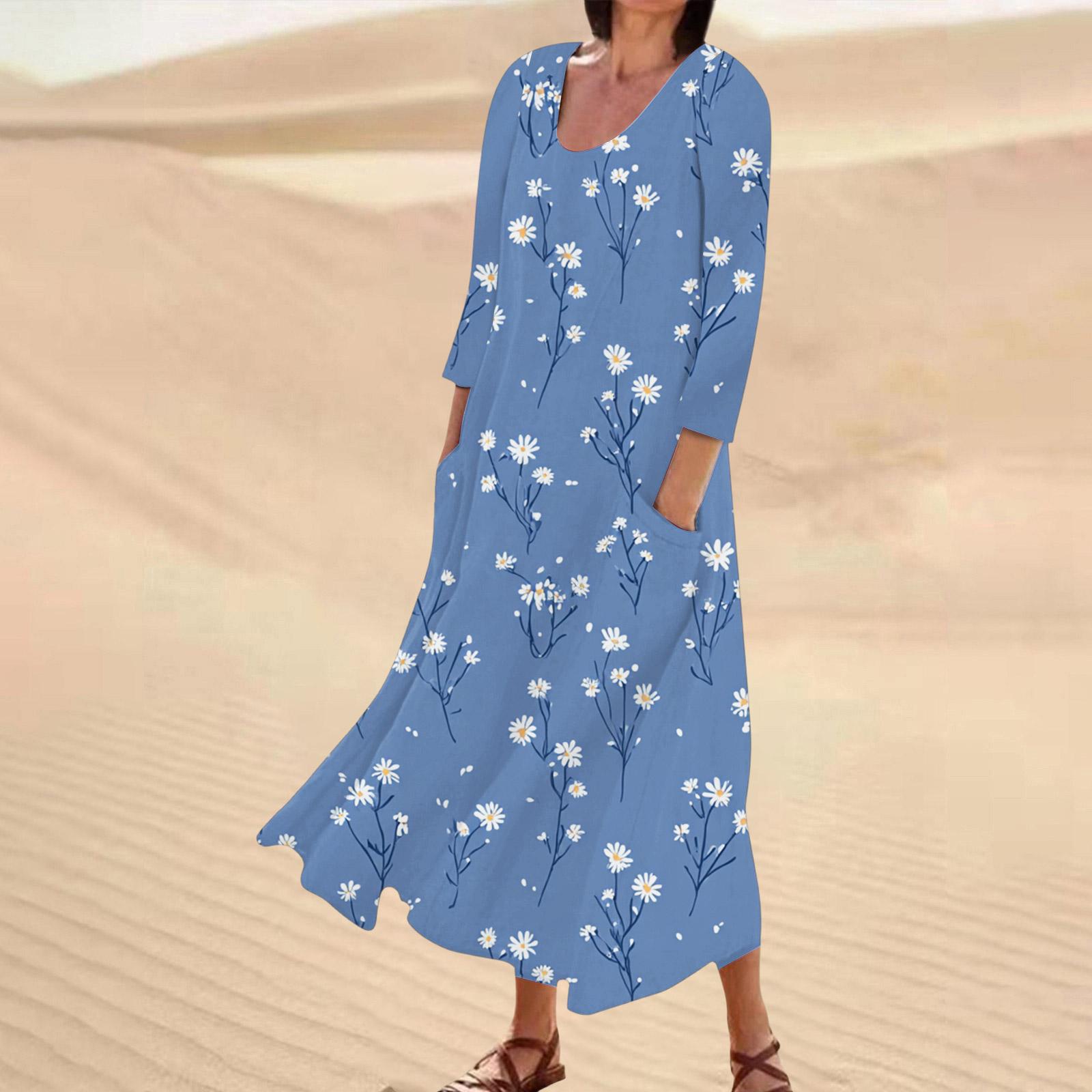 Women s Casual Floral Print Three-Quarter Sleeve Comfortable Pocket Dress S
Women s Casual Floral Print Three-Quarter Sleeve Comfortable Pocket Dress S