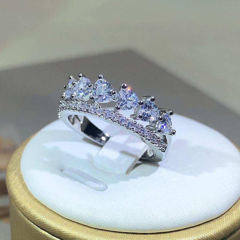 925 sterling silver exquisite three-claw zircon ring ladies jewelry double row ring party birthday jewelry gift 6 белый
925 sterling silver exquisite three-claw zircon ring ladies jewelry double row ring party birthday jewelry gift 6 белый