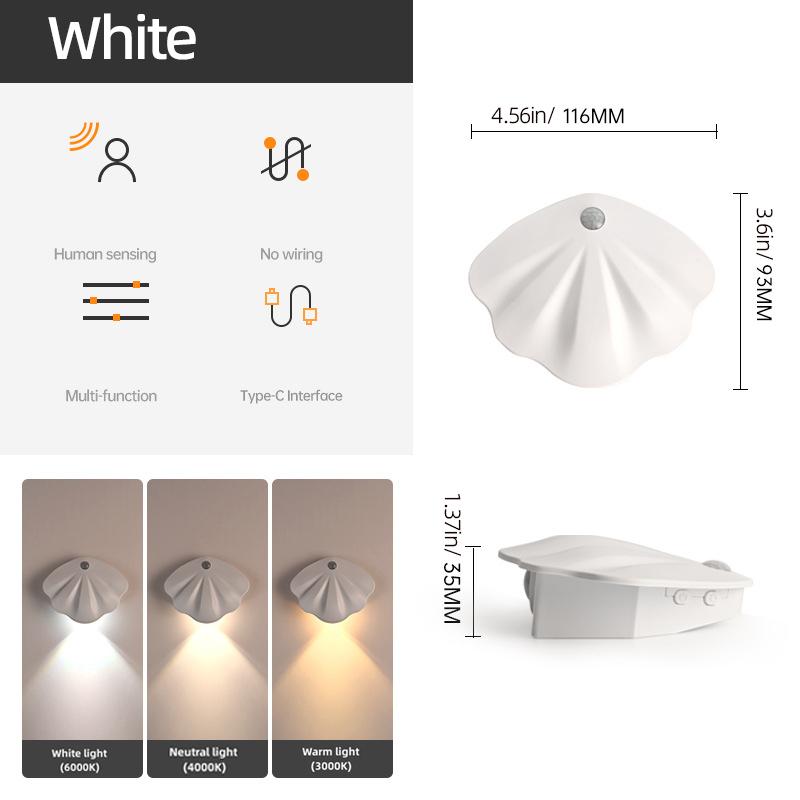 New LED Shell Sensor Light Motion Sensor Light USB 3 Colours Corridor Staircase Room Decoration Light LED Light Sensor Light білий
New LED Shell Sensor Light Motion Sensor Light USB 3 Colours Corridor Staircase Room Decoration Light LED Light Sensor Light білий