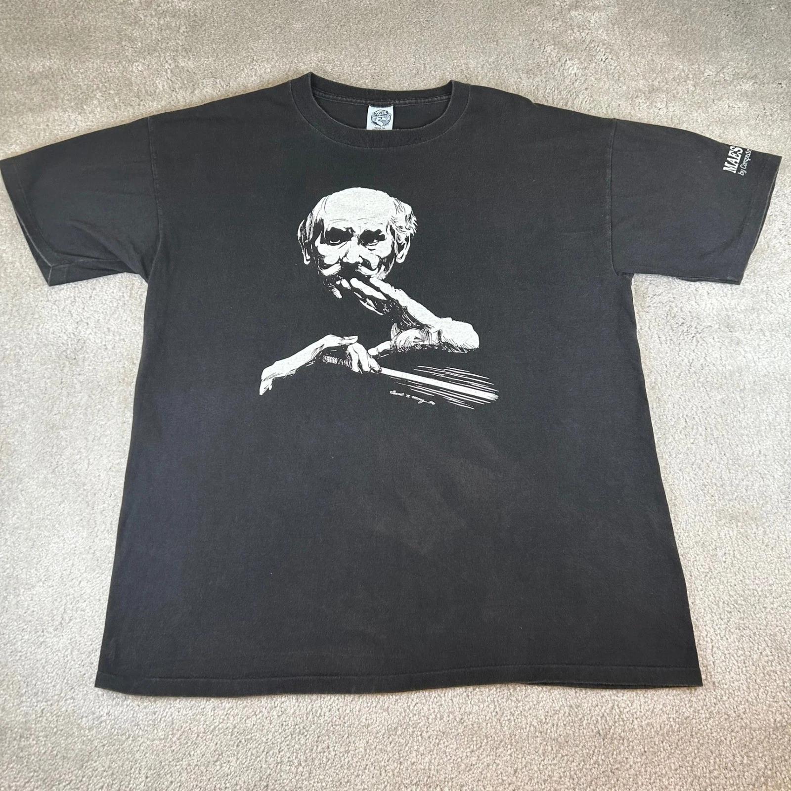 Vintage 1996 Maestro Computer Concepts T-shirt Men s XL Black Grant N Mong USA S
Vintage 1996 Maestro Computer Concepts T-shirt Men s XL Black Grant N Mong USA S