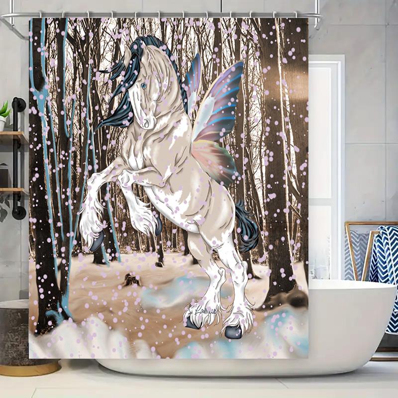 Modern Bathroom Shower Curtain Set 3D Printed Water Horse Design In Blue And White Colors For Decoration Home Decor Waterproof L W60H190(CM)-1 Pcs
Modern Bathroom Shower Curtain Set 3D Printed Water Horse Design In Blue And White Colors For Decoration Home Decor Waterproof L W60H190(CM)-1 Pcs