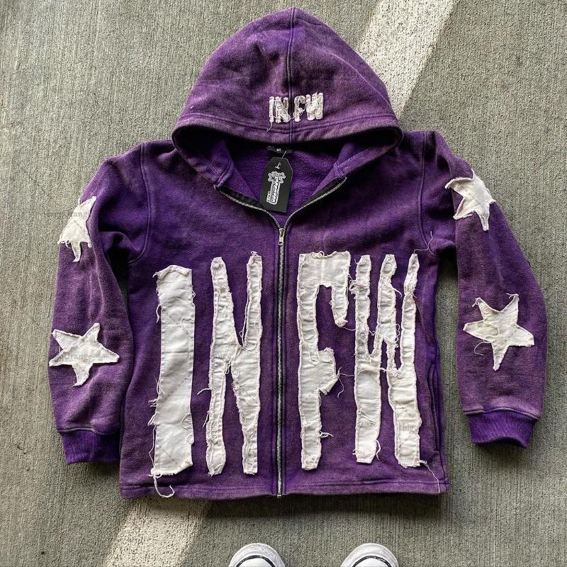 Star Pattern Patchwork Hoodie - Long Sleeve Pullover Sweatshirt Small фиолетовый
Star Pattern Patchwork Hoodie - Long Sleeve Pullover Sweatshirt Small фиолетовый