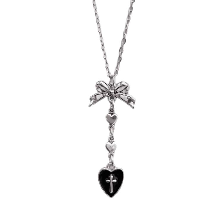 Fashionable Gothic Elegant Heart Charm Necklace Practical Sturdy Alloy Craftsmanship Ideal Gifts for Adults Wear чорний
Fashionable Gothic Elegant Heart Charm Necklace Practical Sturdy Alloy Craftsmanship Ideal Gifts for Adults Wear чорний