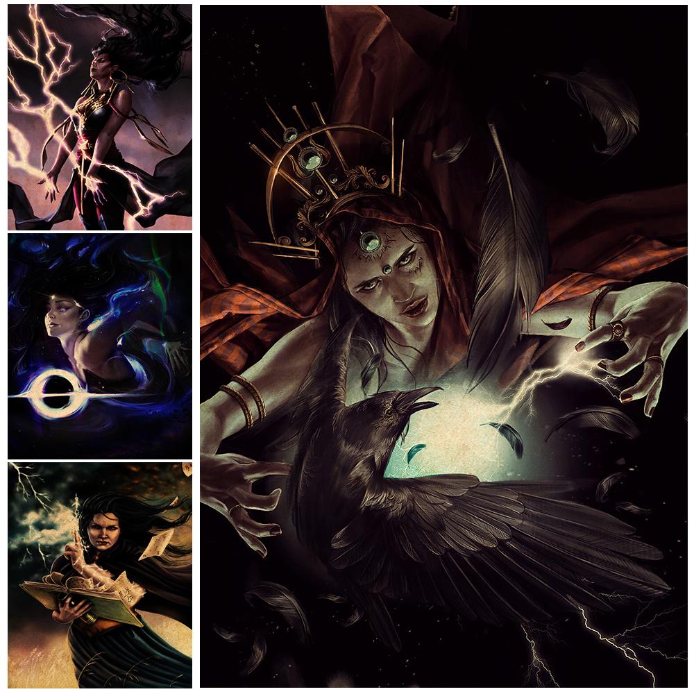 Искусство ведьмы с молнией, постеры и принты, волшебная настенная живопись на холсте, волшебное искусство ворон и ведьм
Искусство ведьмы с молнией, постеры и принты, волшебная настенная живопись на холсте, волшебное искусство ворон и ведьм